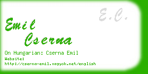 emil cserna business card